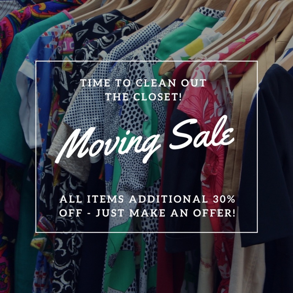 I’m moving! Extra 30% off all items!